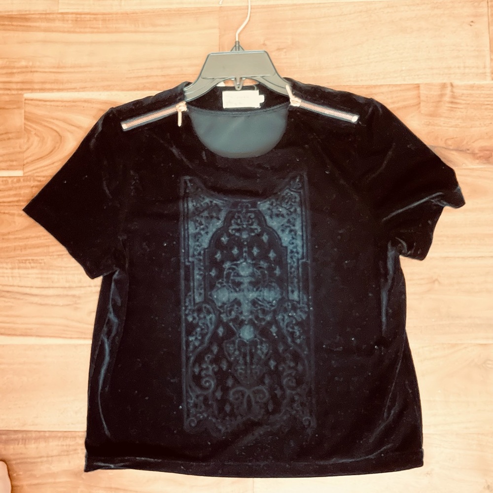 Eleven Paris Velvet Burn Out Top NWT